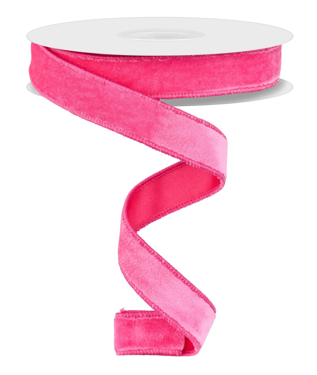 RG Ribbon: Hot Pink Deluxe Velvet and Satin Wired Ribbon for Bows, Wreaths, Crafts, and Decorations